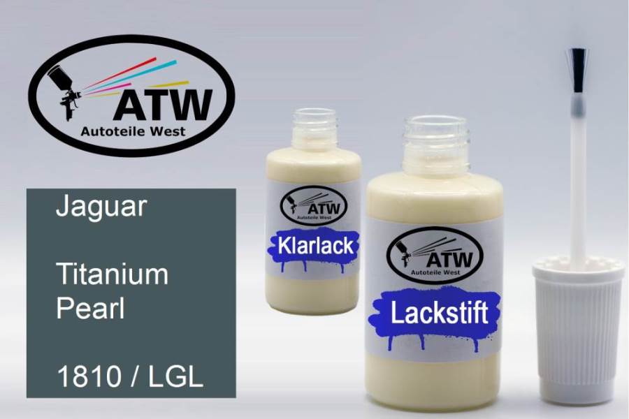 Jaguar, Titanium Pearl, 1810 / LGL: 20ml Lackstift + 20ml Klarlack - Set, von ATW Autoteile West.